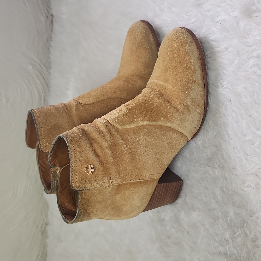 Tory Burch Tan Suede Ankle Boots